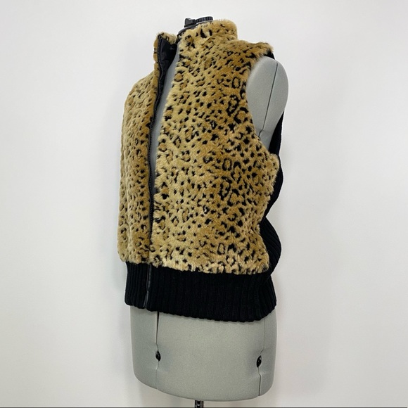 Cheetah Print Leopard Faux Fur Vest Sweater Heirloom Collectibles Medium Large - Picture 11 of 11